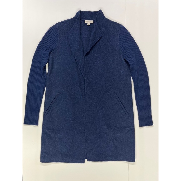 Kinross Navy Wool Cashmere Coat Size XS EUC - Picture 1 of 4